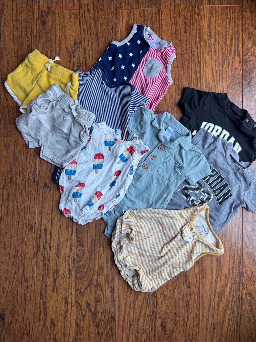 9 pieces 3-6 months Summer Romper Bundle - Multi-Color